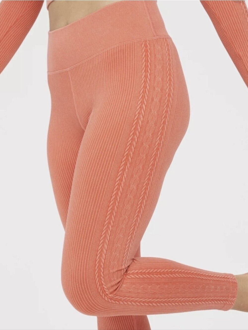 Offline By Aerie Coral Ribbed Leggings, Size XS